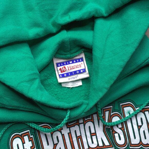 Vintage Hanes Ultimate Cotton St Patrick's Day Buffalo, NY Hoodie Size L - Picture 4 of 5